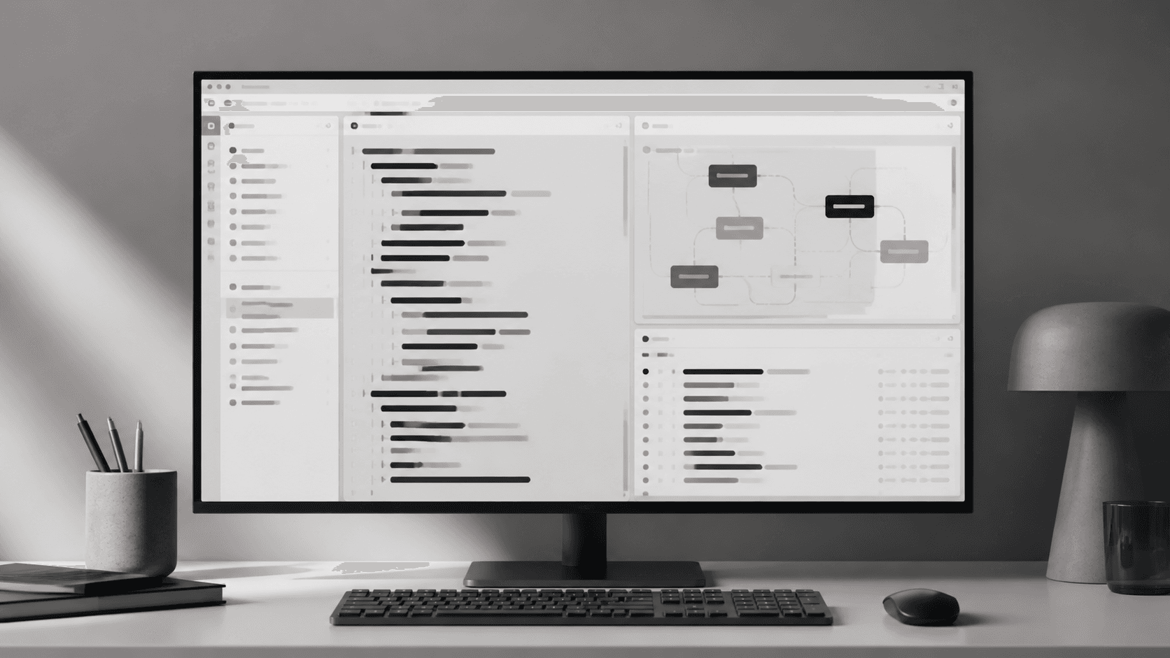 Abstract AI coding workspace